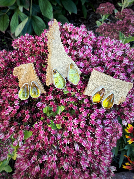 Mexican amber teardrop earrings #2