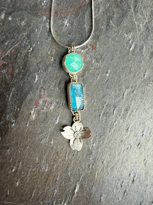 Amazonite and apatite necklace