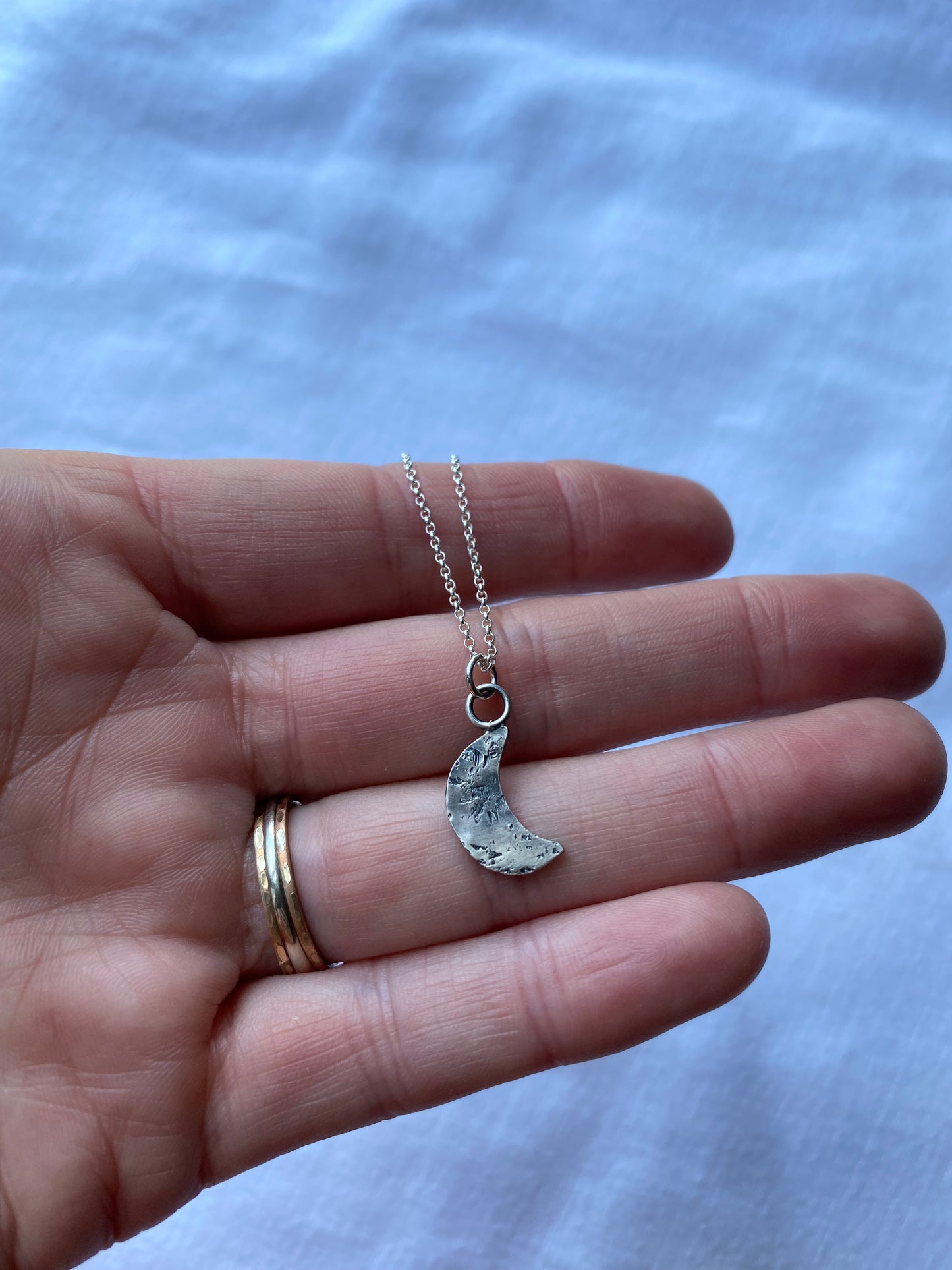 Sterling silver crescent moon necklace