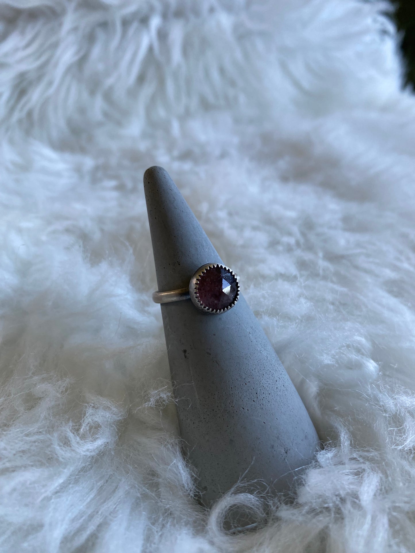 Gemstone stacker ring- size 9.25- strawberry quartz