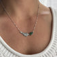 Serpentine and fern necklace