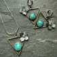 Dogwood blossom mixed metal earrings