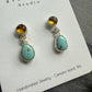 Turquoise and amber earrings