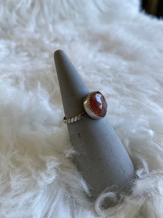 Gemstone stacker ring- size 10.5- sunstone