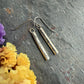 Reclaimed stamped bar earrings