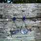 Into the night, lapis lazuli and sterling silver bird earrings
