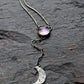 Ametrine crescent moon necklace