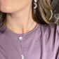 Ametrine crescent moon dangle earrings