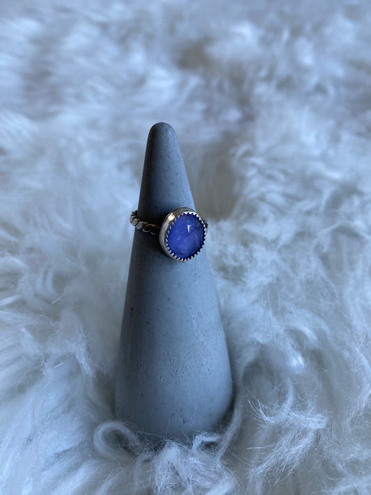 Gemstone stacker ring- size 5 - tanzanite