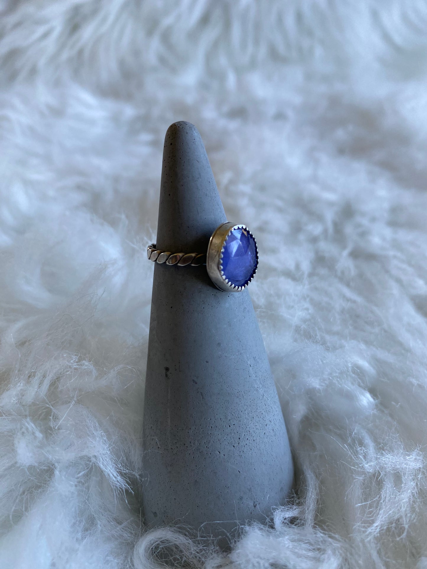 Gemstone stacker ring- size 5 - tanzanite