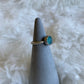 Gemstone stacker ring- size 5.5- aqua chalcedony