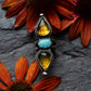 Amber and turquoise statement ring, Size 5.25