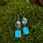 Abalone and turquoise earrings